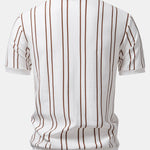 Striped Knitted Polo Shirt & Slim Fit Tapered Trousers Set