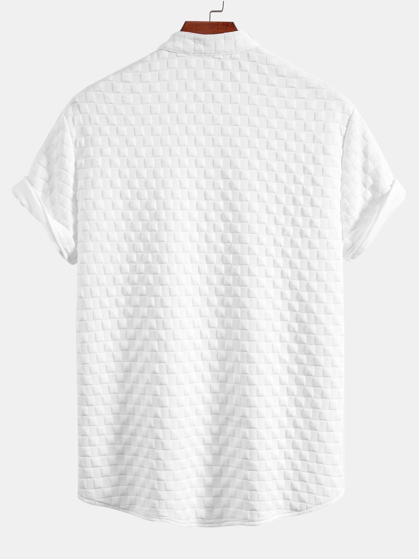 Checkerboard Stand Collar Shirt