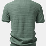 Waffle Button Up Knit Shirt