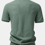 Waffle Button Up Knit Shirt