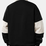 Color Block Polo Collar Sweatshirt & Pleated Pintuck Sweatpants Set