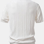 Geometric Jacquard Knitted Polo Shirt & Slim Fit Tapered Trousers Set