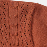 Twisted Jacquard Button Up Knit Shirt & Straight Leg Linen Pants Set
