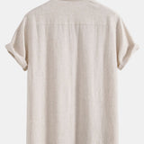 Linen Rayon Blend Button Up Shirt