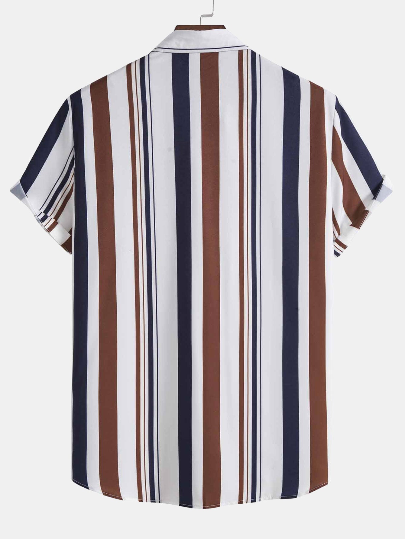 Colored Striped Print Shirt & Swim Shorts Set