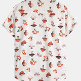 Mushroom Print Button Up Shirt