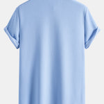 Muscle Fit Textured Stand Collar Shirt