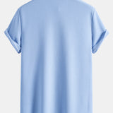 Muscle Fit Textured Stand Collar Shirt