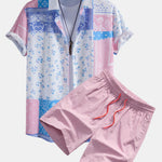 Paisley Floral Print Shirt & Swim Shorts Set