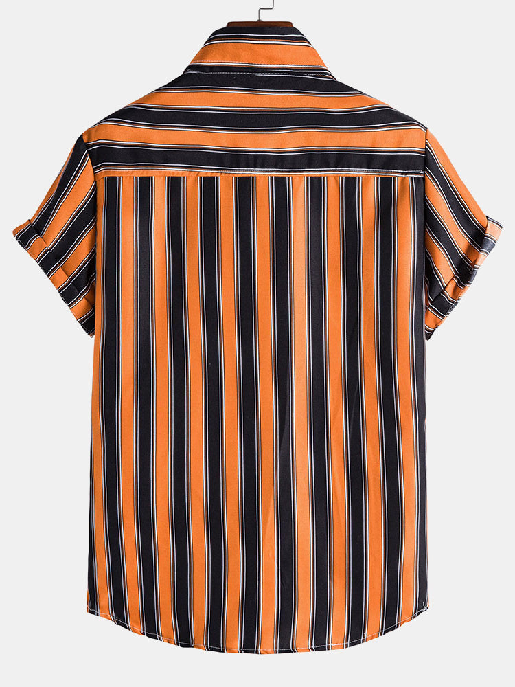 Holiday Stripes Lapel Shirts
