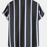 Striped Print Button Up Shirt