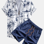 Island Sailing Print Shirt & Swim Shorts Set