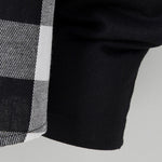 Contrast Plaid Drawstring Hooded Shirt