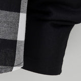 Contrast Plaid Drawstring Hooded Shirt