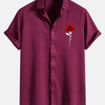 Rose Print Button Up Shirt