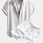 Paisley Print Shirt & Swim Shorts Set