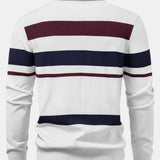 Long Sleeve Stripe Knit Polo Shirt & Slim Fit Tapered Trousers Set