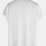 Light Crinkled Fabric Button Up Shirt