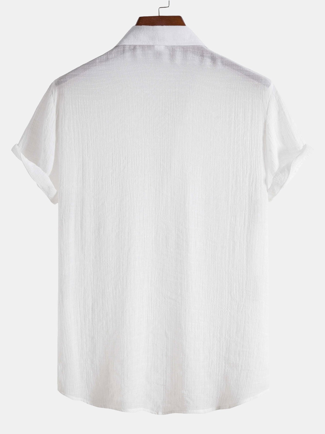 Light Crinkled Fabric Button Up Shirt