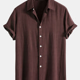 Linen Rayon Blend Shirt & Linen Cotton Blend 11" Shorts Set