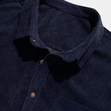 Corduroy Solid Short Sleeve Basic Shirts