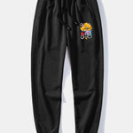 Graffiti Bear Print Relax Fit Crew Neck Sweatshirt & Jogging Pants Set