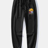 Graffiti Bear Print Relax Fit Crew Neck Sweatshirt & Jogging Pants Set