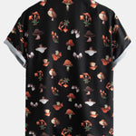 Mushroom Print Button Up Shirt