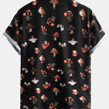 Mushroom Print Button Up Shirt