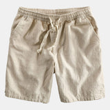 Elephant Geometric Print Shirt & Linen Cotton Blend Drawstring Shorts Set