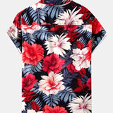 Tropical Flowers Print Shirt & Swim Shorts Set