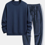 Basic Relax Fit Crew Neck Sweatshirt & Jogging Pants Set