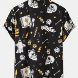 Halloween Ghost Skull Print Shirt