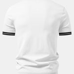 Contrast Trim Zipper Knit Polo & Slim Fit Tapered Trousers Set
