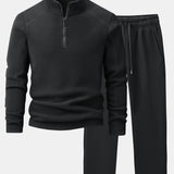 Quarter-Zip Fleece Sweatshirt & Polar Fleece Straight Leg Pants Set