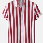 Stripe Print Shirt & Swim Shorts Set