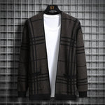 CHECKERED KNIT CARDIGAN FOR MEN