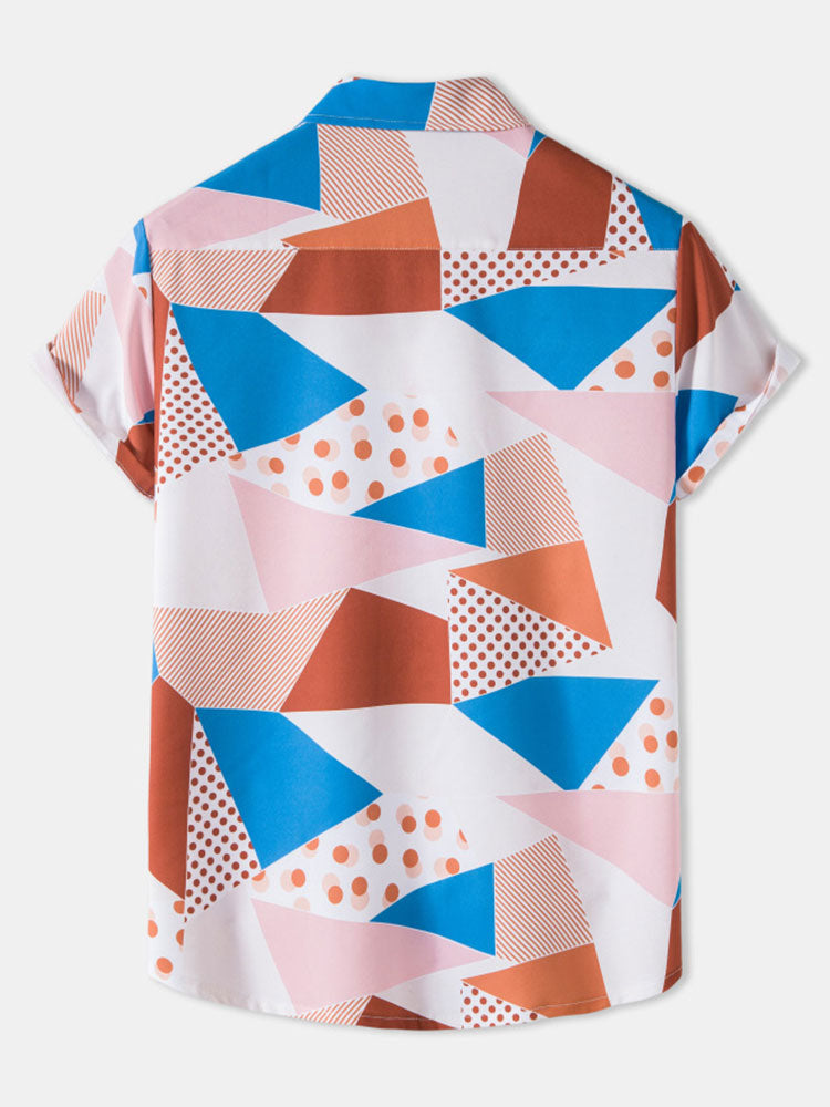 Geometric Polka Dot Print Shirt