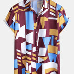 Geometry Print Button Up Shirt