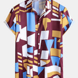Geometry Print Button Up Shirt