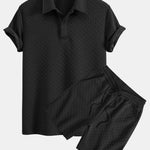 Geometric Jacquard Polo & Geometric Jacquard Shorts Set