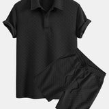 Geometric Jacquard Polo & Geometric Jacquard Shorts Set