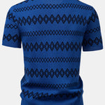 Geometric Knitted Shirt & Slim Fit Tapered Trousers Set