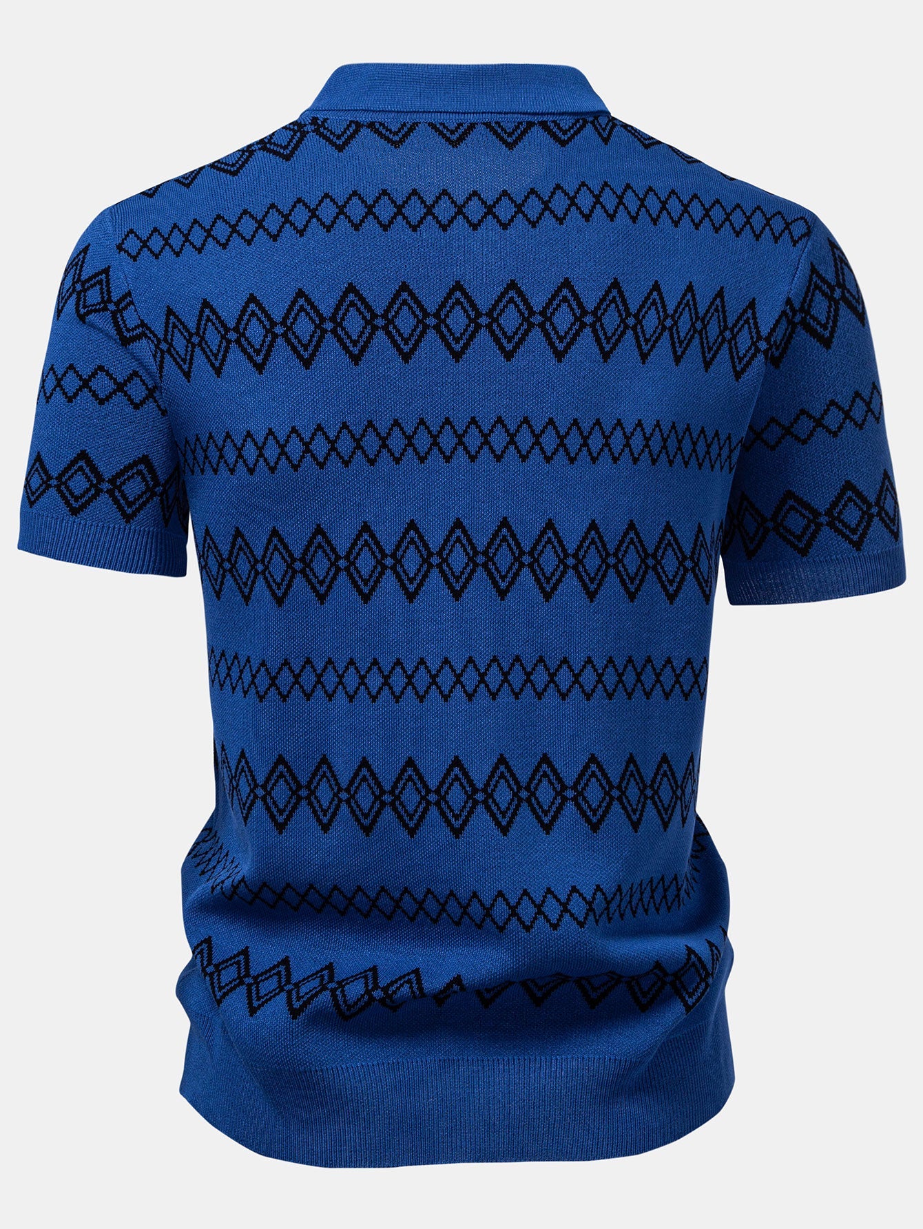 Geometric Knitted Button Up Shirt
