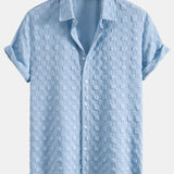 Checkerboard Textured Button Up Shirt