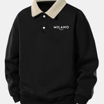 Milano Print Contrast Polo Sweatshirt & Pleated Pintuck Sweatpants Set