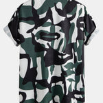 Colorblock Print Shirt & Swim Shorts Set