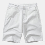 Stripe Geometric Jacquard Knitted Polo Shirt & Cotton Chino Shorts Set