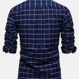 Cowboy Embroidery Cotton Plaid Button Up Shirt
