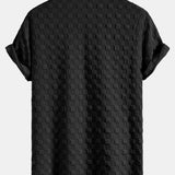 Checkerboard Jacquard Stand Collar Shirt